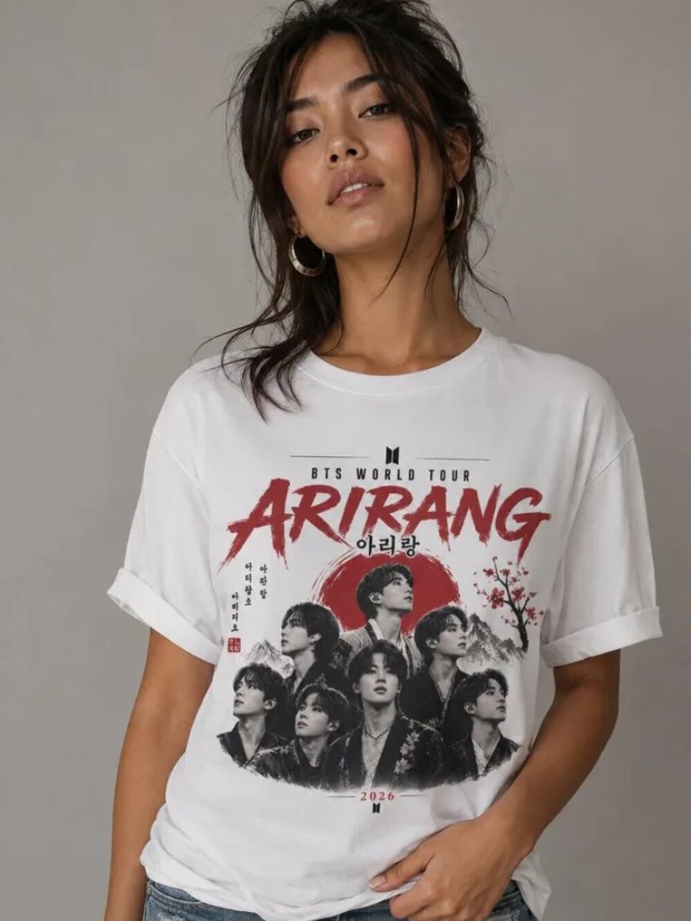Arirang BTS band portrait T-Shirt K-pop Korean music tee